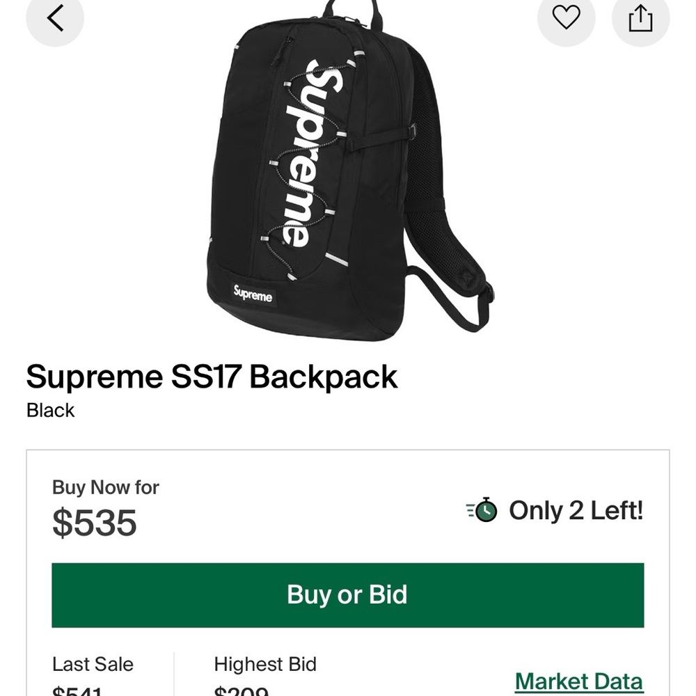 Supreme Black Minimalist Backpack